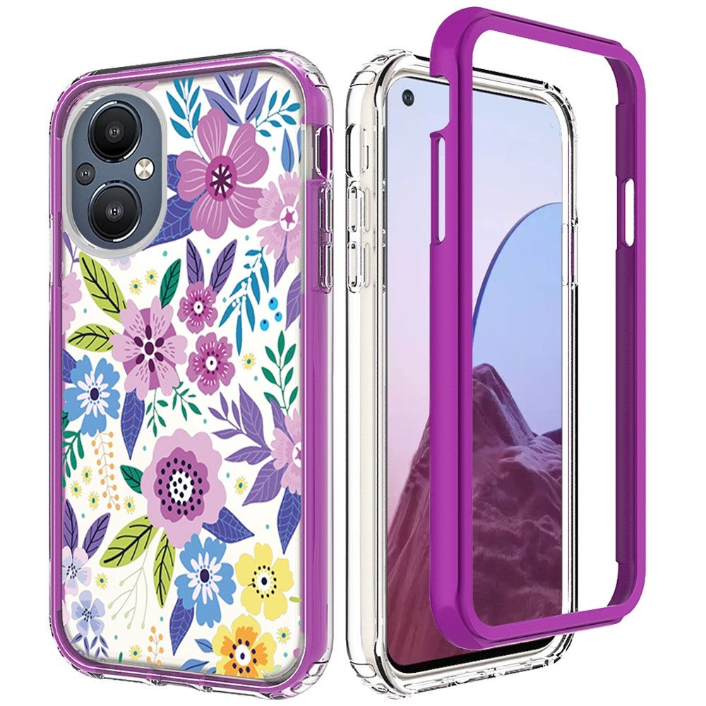 For OnePlus Nord N20 5G Beautiful Design 3 in 1 Hybrid Triple Layer Armor Hard Plastic PC Rubber TPU Shockproof Frame  Phone Case Cover