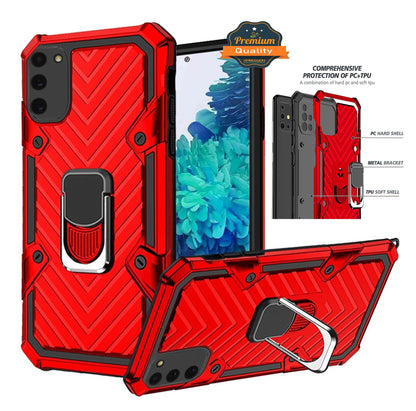 For Apple iPhone 13 (6.1") with Magnetic Ring Holder 360° Rotating Kickstand PC & TPU Dual Layer Hybrid Full-Body Drop Proof Rugged  Phone Case Cover