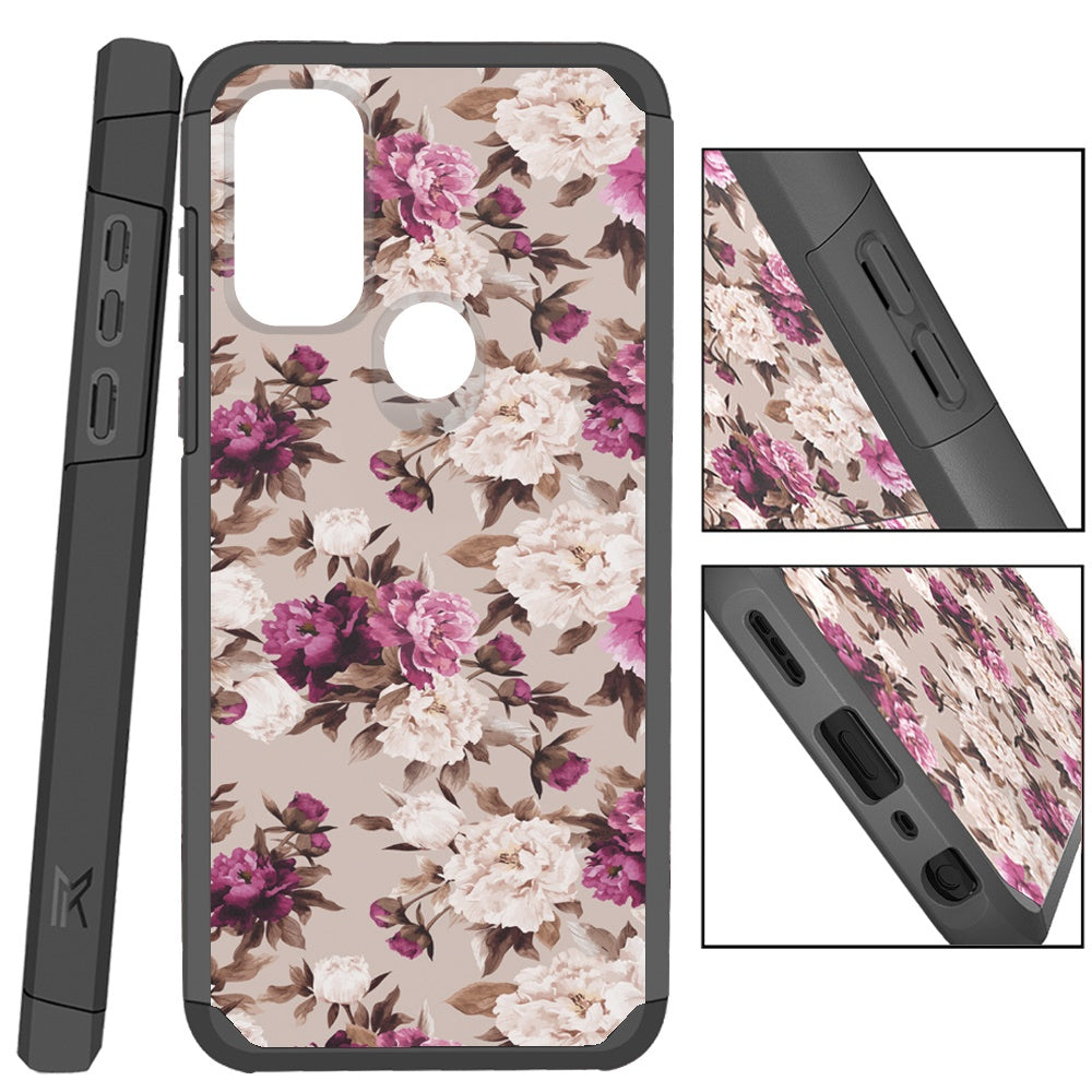 For Motorola Moto G Pure Graphic Design Pattern Hard PC Soft TPU Silicone Protection Hybrid Shockproof Armor Rugged Bumper Floral Bouquet Phone Case Cover