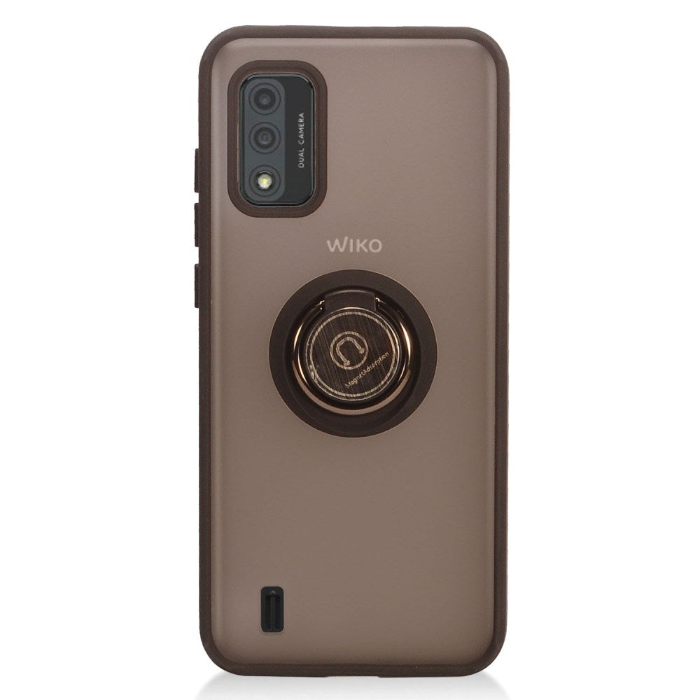 For Wiko Ride 3 Matte Translucent with Ring Stand /Kickstand (Work with Car Mount) Hybrid Shockproof Armor [Military Grade] Bumper  Phone Case Cover