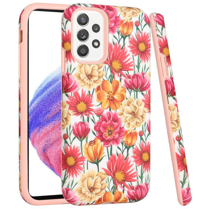 For Samsung Galaxy A53 5G Bliss Floral Stylish Design Hybrid Rubber TPU Hard PC Shockproof Armor Slim Fit  Phone Case Cover