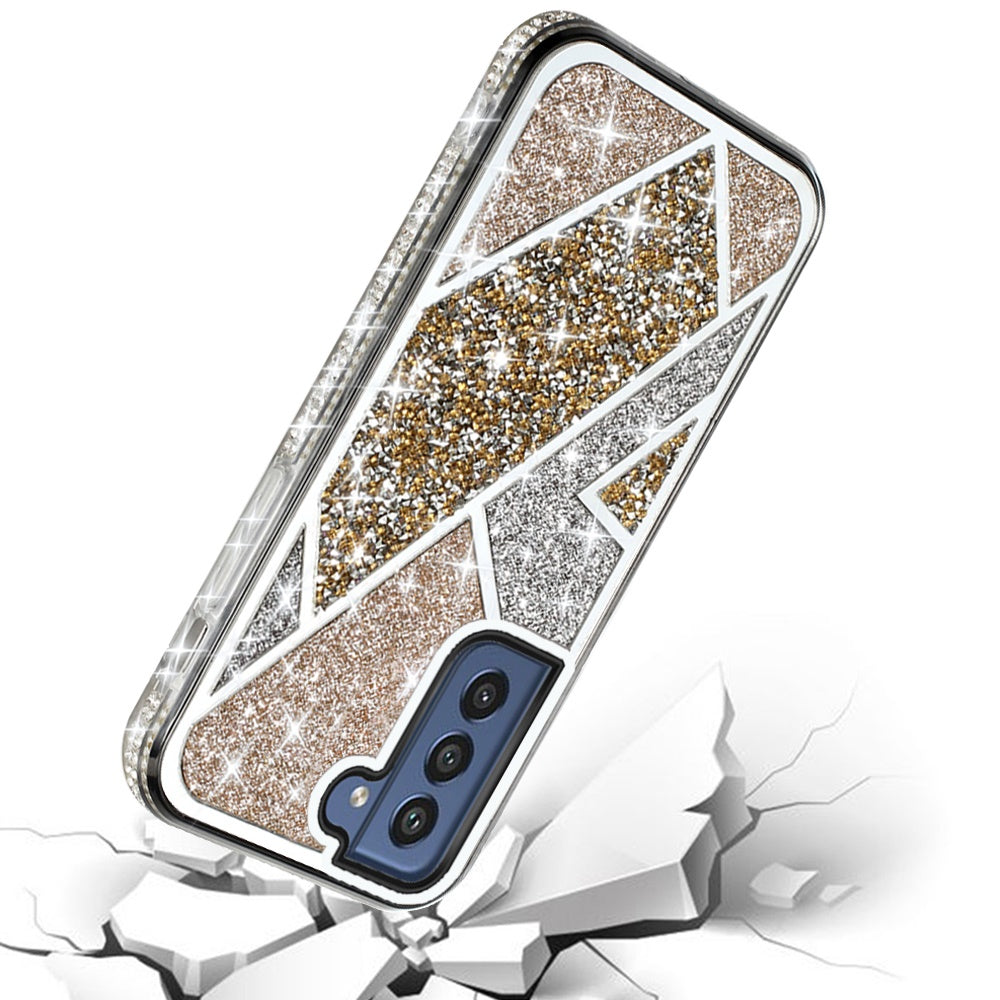 For Samsung Galaxy S22+ Plus Glitter Bling Diamond Rhinestone Sparkly Bumper Fashion Shiny Fancy Cases Hybrid Rugged  Phone Case Cover