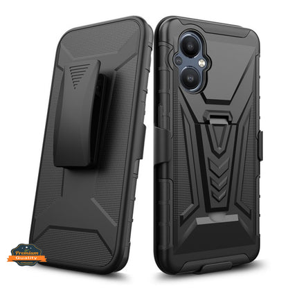For OnePlus Nord N20 5G Hybrid Armor Kickstand with Swivel Belt Clip Holster Heavy Duty 3 in 1 Defender Shockproof  Phone Case Cover