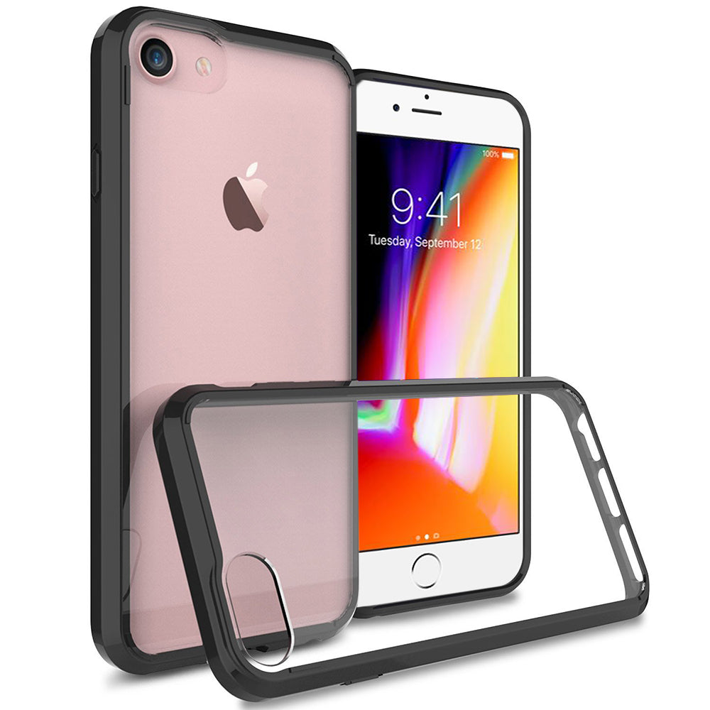 For Apple iPhone SE 3 (2022) Hybrid Transparent Clear Acrylic Back Hard Soft TPU Full Protective Bumper Extra Shock-Absorb  Phone Case Cover