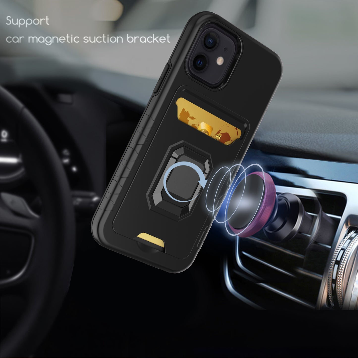 For Motorola Moto G Stylus 2022 4G Wallet Case Designed with Credit Card Holder & Magnetic Stand Kickstand Ring Heavy Duty Hybrid Armor  Phone Case Cover