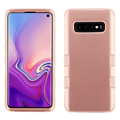 For Samsung Galaxy S10 Hybrid Three Layer Hard PC Shockproof Heavy Duty TPU Rubber Anti-Drop Rose Gold Phone Case Cover