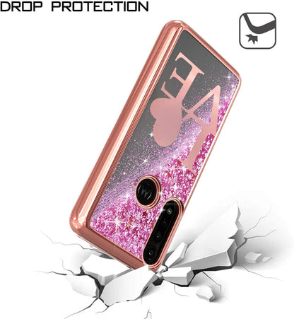 For Samsung Galaxy A33 5G Quicksand Liquid Glitter Bling Flowing Sparkle Fashion Hybrid TPU and Chrome Plating Hard PC  Phone Case Cover
