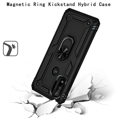For Motorola Moto G Power 2022 Hybrid Durable 360 Degree Rotatable Ring Stand Holder Kickstand Fit Magnetic Car Mount  Phone Case Cover