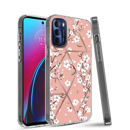 For Motorola Moto G Stylus 2022 4G Fashion Art Floral IMD Design Beautiful Flower Pattern Hybrid PC Rubber Hard Back  Phone Case Cover