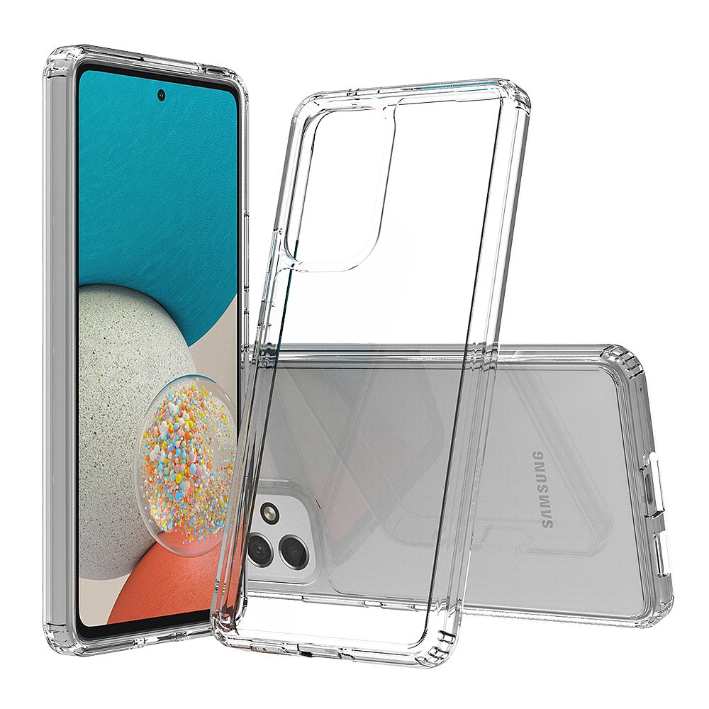 For Samsung Galaxy A53 5G Hybrid Slim Crystal Clear Transparent Shock-Absorption Bumper with TPU + Hard PC Back Frame  Phone Case Cover