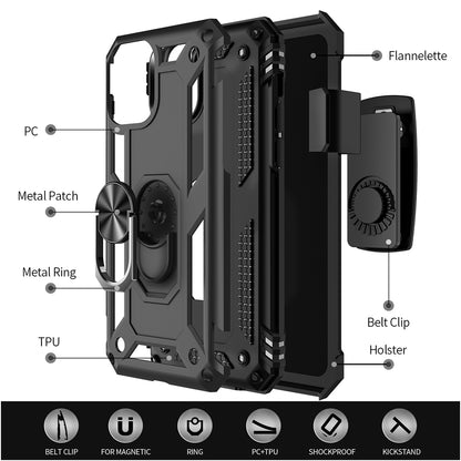 For Apple iPhone 14 /Plus Pro Max Hybrid Holster Combo Belt Clip Armor Rugged with Rotatable Ring Stand  Phone Case Cover