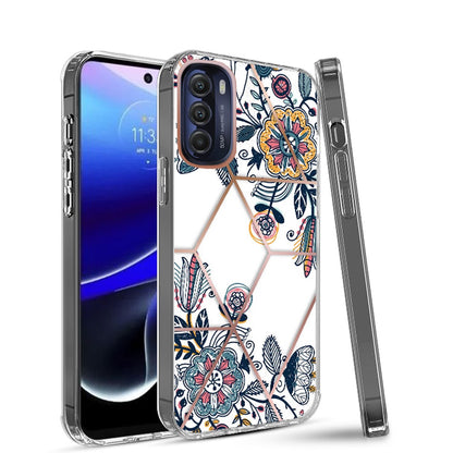 For Motorola Moto G Stylus 5G 2022 Fashion Art Floral IMD Design Beautiful Flower Pattern Hybrid PC Rubber Slim Hard Back  Phone Case Cover