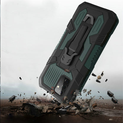 For Motorola Moto G Stylus 2021 5G Version Heavy Duty Dual Layers Hybrid Shockproof Shell with Built in Metal Clip Holder & Kickstand  Phone Case Cover