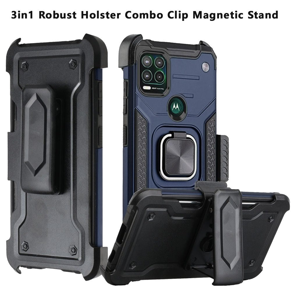 For Motorola Moto G Stylus 2021 5G Version Holster Combo Clip 3 in 1 Armor Hybrid with Ring Kickstand Shockproof Rugged  Phone Case Cover