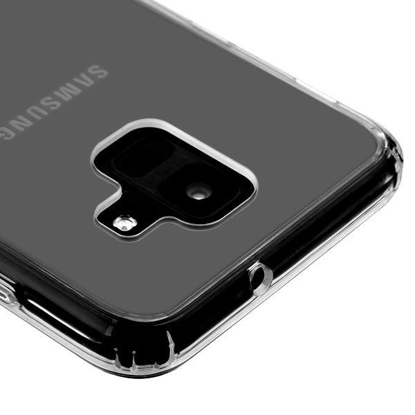 For Samsung Galaxy A6 (2018) Slim Fit Hybrid Transparent Rubber Gummy Hard PC Soft Silicone Protective Clear Phone Case Cover