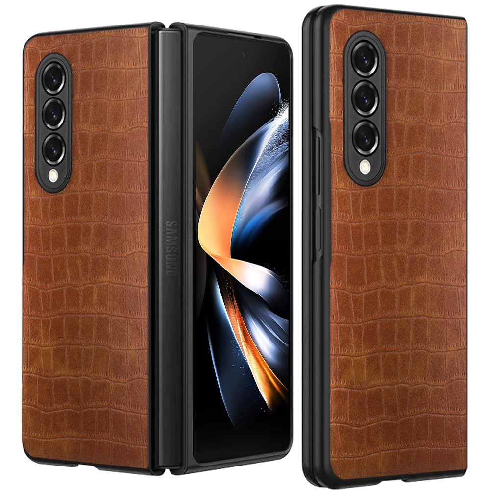 For Samsung Galaxy Z Fold 4 5G Ultra Slim Thin PU Leather Flip Snap On Hybrid Shockproof TPU PC Hard Shell Durable  Phone Case Cover