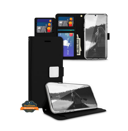 For Nokia C200 Wallet Case PU Leather Credit Card ID Cash Holder Slot Dual Flip Pouch with Stand and Strap  Phone Case Cover