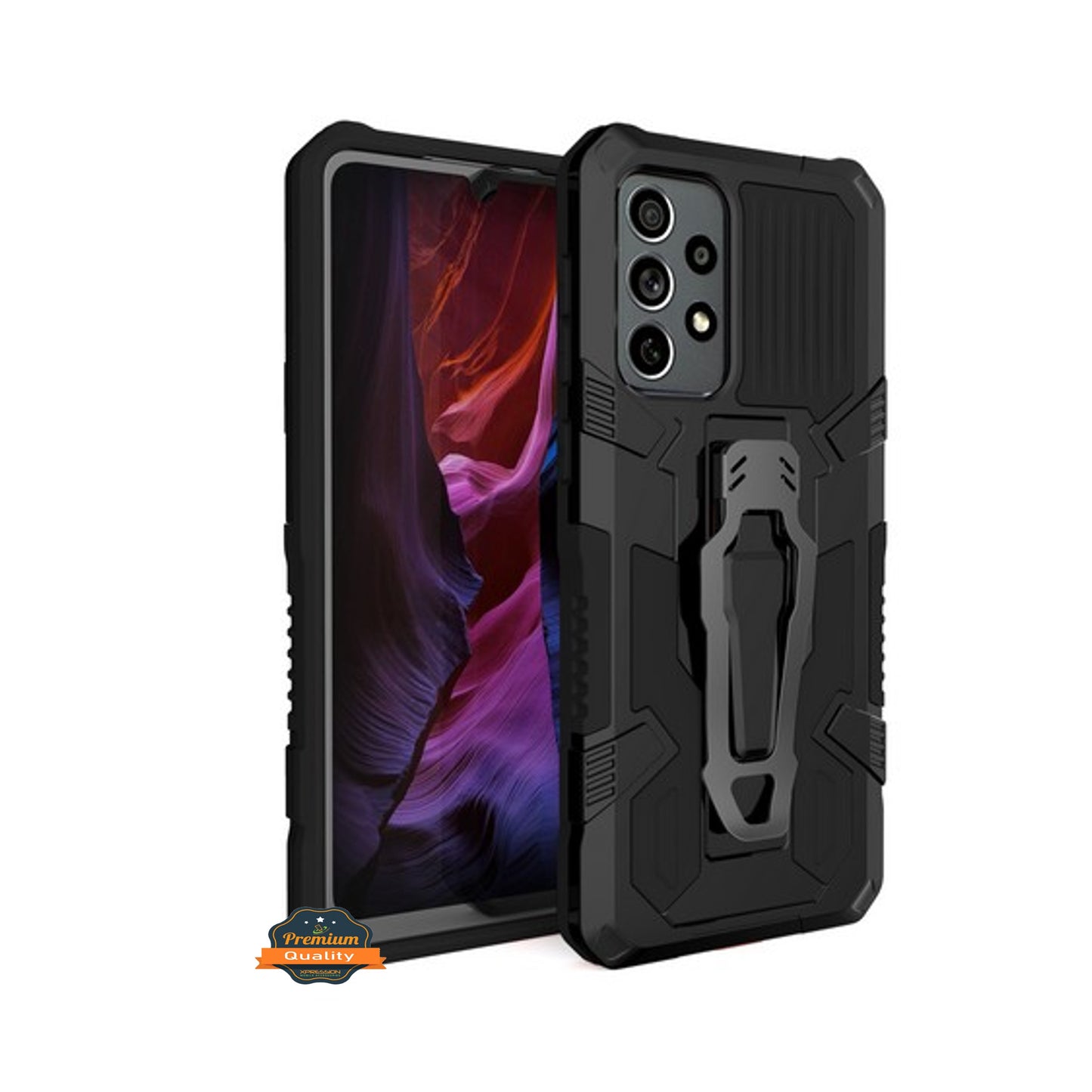 For Samsung Galaxy A33 5G Hybrid Heavy Duty Protection Shockproof Defender with Belt Metal Clip and Kickstand Dual Layer  Phone Case Cover
