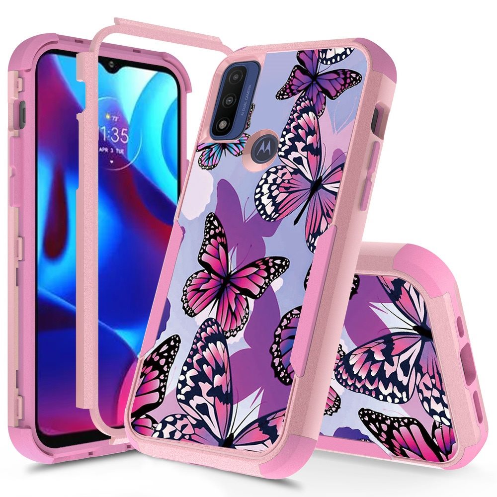 For Motorola Moto G Power 2022 Fashion Design Three Layer Heavy Duty Hybrid Sturdy 3in1 Shockproof Hard PC Protective  Phone Case Cover