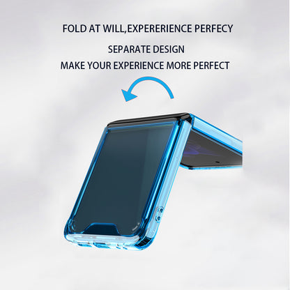 For Samsung Galaxy Z Flip 3 5G Hybrid Transparent Clear Acrylic Hard PC & Candy TPU Flip Snap On Back Protector  Phone Case Cover