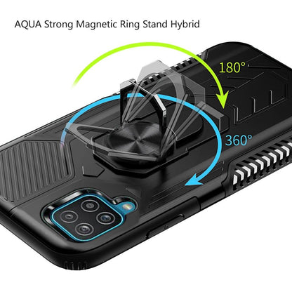 For Samsung Galaxy A12 5G Military Grade Hybrid Heavy Duty 2 in 1 Protective Hard PC and Soft Silicone with Ring Stand Holder  Phone Case Cover
