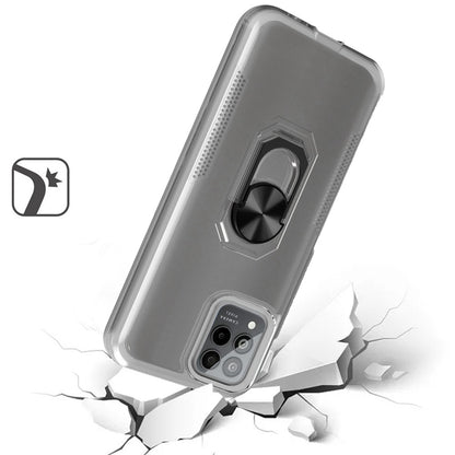 For Samsung Galaxy Z Fold 4 Clear Transparent Armor Defender Shockproof Hybrid with Ring Holder Kickstand  Phone Case Cover