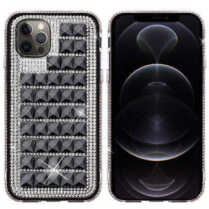 For Apple iPhone 13 /Pro Max Mini Fashion Luxury 3D Bling Diamonds Rhinestone Jeweled Shiny Crystal Glitter Hybrid TPU Bumper Hard  Phone Case Cover
