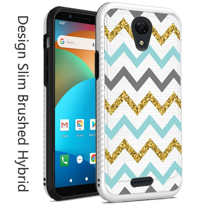 For AT&T Fusion Z, Motivate Cute Design Printed Pattern Fashion Brushed Texture Shockproof Dual Layer Hybrid Slim Rubber Protective  Phone Case Cover