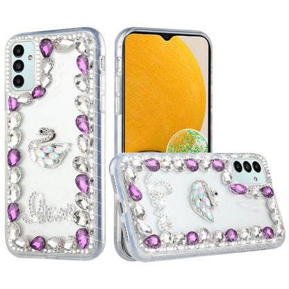 For Apple iPhone 13 (6.1") Bling Clear Crystal 3D Full Diamonds Luxury Sparkle Rhinestone Hybrid Protective  Phone Case Cover