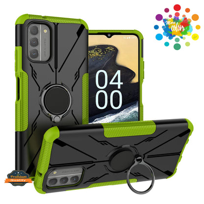 For Nokia G100 4G Hybrid 2in1 Rugged Hard TPU Shock-Absorbing with Magnetic Rotatable Ring Kickstand  Phone Case Cover