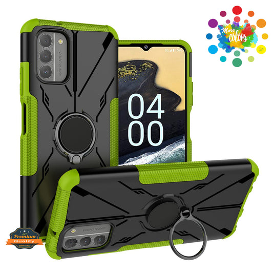 For Nokia G100 4G Hybrid 2in1 Rugged Hard TPU Shock-Absorbing with Magnetic Rotatable Ring Kickstand  Phone Case Cover