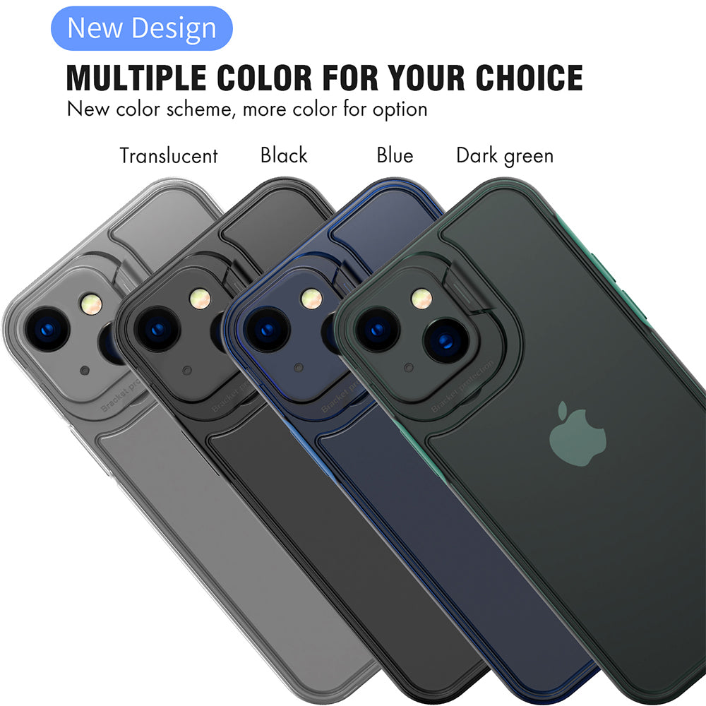 For Apple iPhone 13 /Pro Max Hybrid Tinted with Precise Raised Camera Protection & Invisible Stand Kickstand Ultra Slim  Phone Case Cover