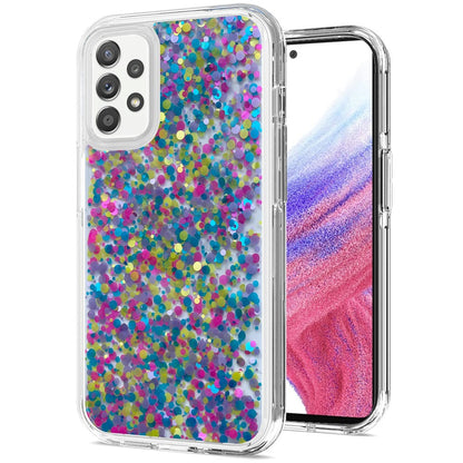 For Samsung Galaxy A53 5G Colorful Glitter Bling Sparkle Epoxy Glittering Shining Hybrid Hard Silicone Shockproof  Phone Case Cover