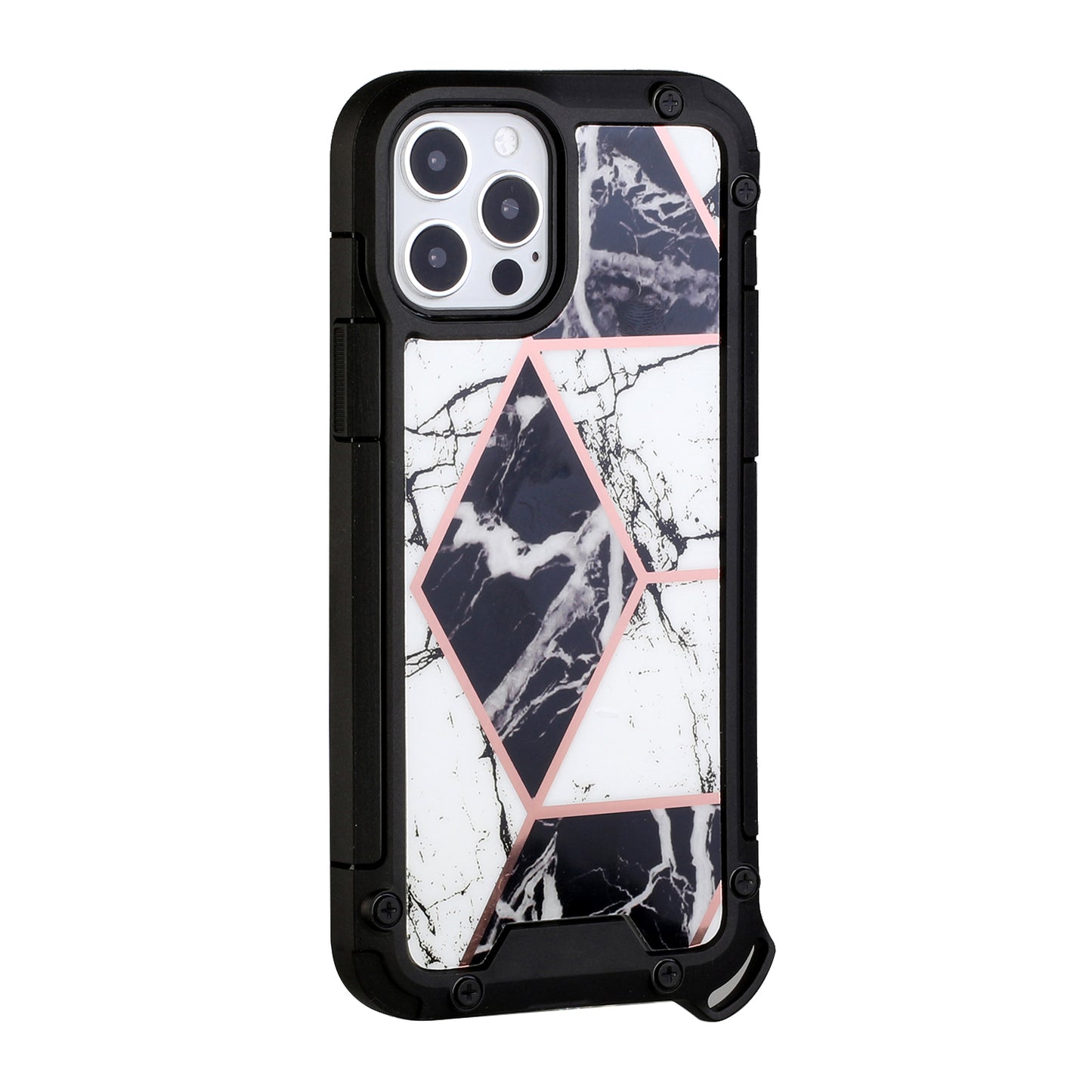 For Apple iPhone 13 Pro (6.1") Fashion Marbling Pattern IMD Design Hybrid ShockProof Armor Bumper Soft Rubber Hard PC Protective  Phone Case Cover