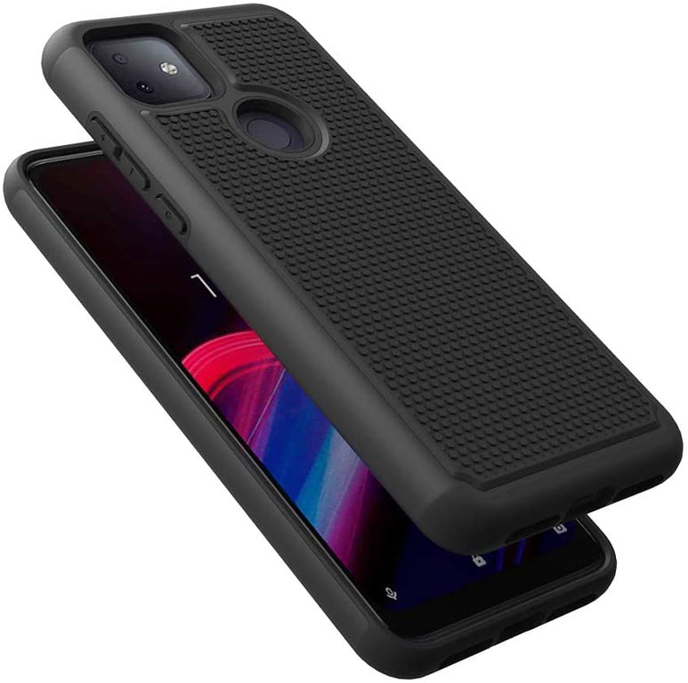 For Apple iPhone 13 Pro Max (6.7") Textured Hybrid Tuff Shockproof Rugged Hard PC & Soft Silicone TPU Anti-Slip Dual Layer Protective Bumper  Phone Case Cover