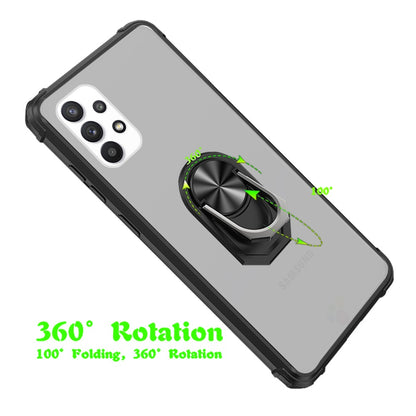 For Samsung Galaxy A53 5G Clear Silicone Shockproof Hybrid Protection Cover Transparent TPU with Magnetic Ring Kickstand  Phone Case Cover