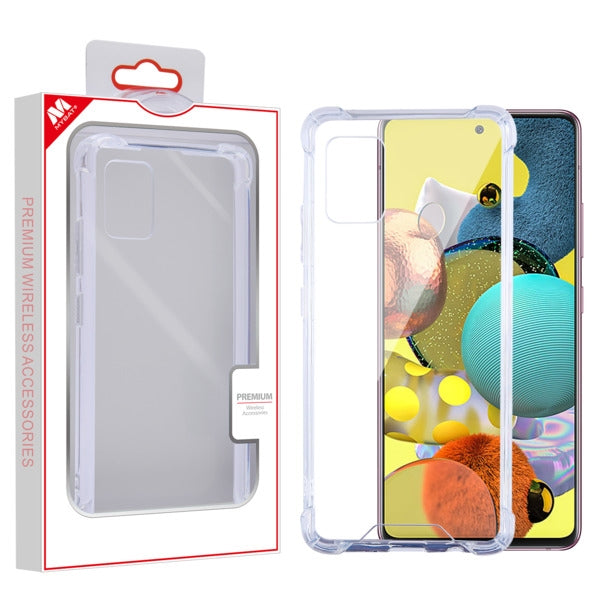 For Samsung Galaxy A51 5G Slim Hybrid Transparent Rubber Gummy Gel Hard PC Silicone Bumper Frame Clear Phone Case Cover
