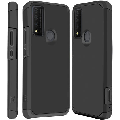 For TCL 30 XE 5G Ultra Slim Corner Protection Shock Absorption Tuff Hybrid Dual Layer Hard PC and TPU Rubber Armor Defender  Phone Case Cover