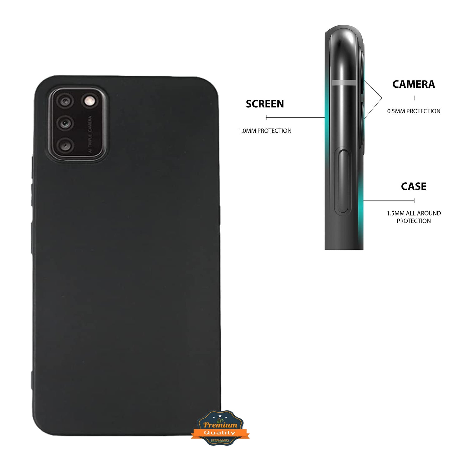 For Cricket Debut Ultra Slim Flexible TPU Hybrid [Matte Finish Coating] Shock Absorbing Rubber Silicone Gummy Protection Black Phone Case Cover