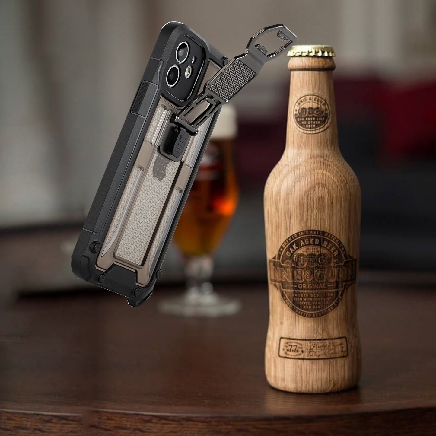 For Apple iPhone 11 Heavy Duty Military Grade Rugged Hybrid with Magnetic Kickstand, Carabiner, Bottle Beer Opener  Phone Case Cover