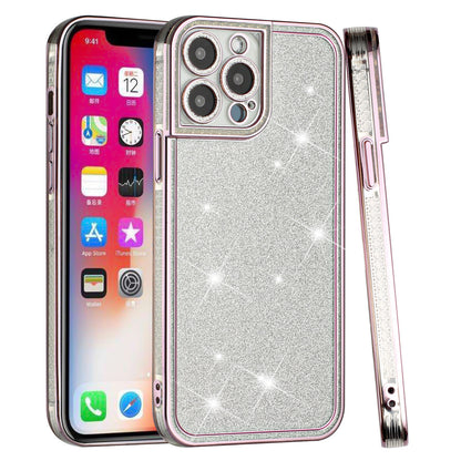 For Apple iPhone 11 (6.1") Luxury Chromed Edge Glitter Star Bling Thick TPU Shiny Bling Protective Frame  Phone Case Cover