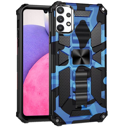 For Samsung Galaxy A33 5G Heavy Duty Hybrid Camouflage [Military Grade] Rugged Protective Fit Magnetic Car Mount Stand  Phone Case Cover