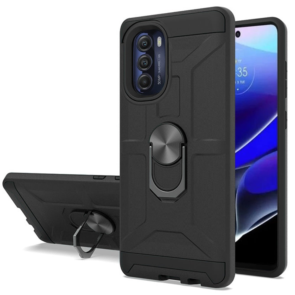 For Motorola Moto G Stylus 5G 2022 Hybrid Cases with Stand Kickstand Ring Holder [360° Rotating] Armor Dual Layer Work  Phone Case Cover