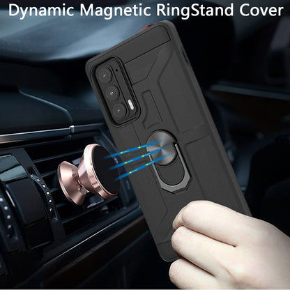 For Motorola Edge 2021 Hybrid Cases with Stand Kickstand Ring Holder [360° Rotating] Armor Work with Magnetic Car Mount  Phone Case Cover