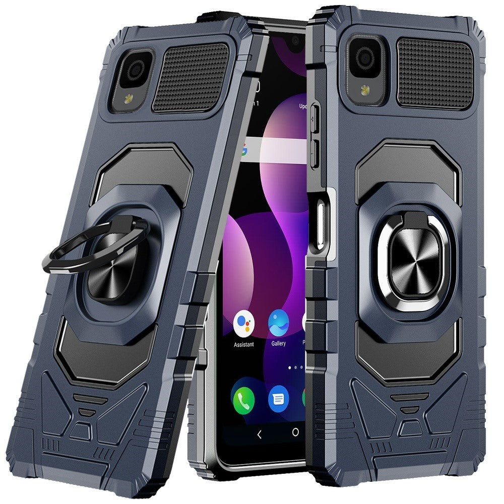For TCL 30 LE T602DL /TCL 30z Hybrid 2in1 Dual Layer with Rotate Magnetic Ring Stand Holder Kickstand, Rugged Shockproof  Phone Case Cover