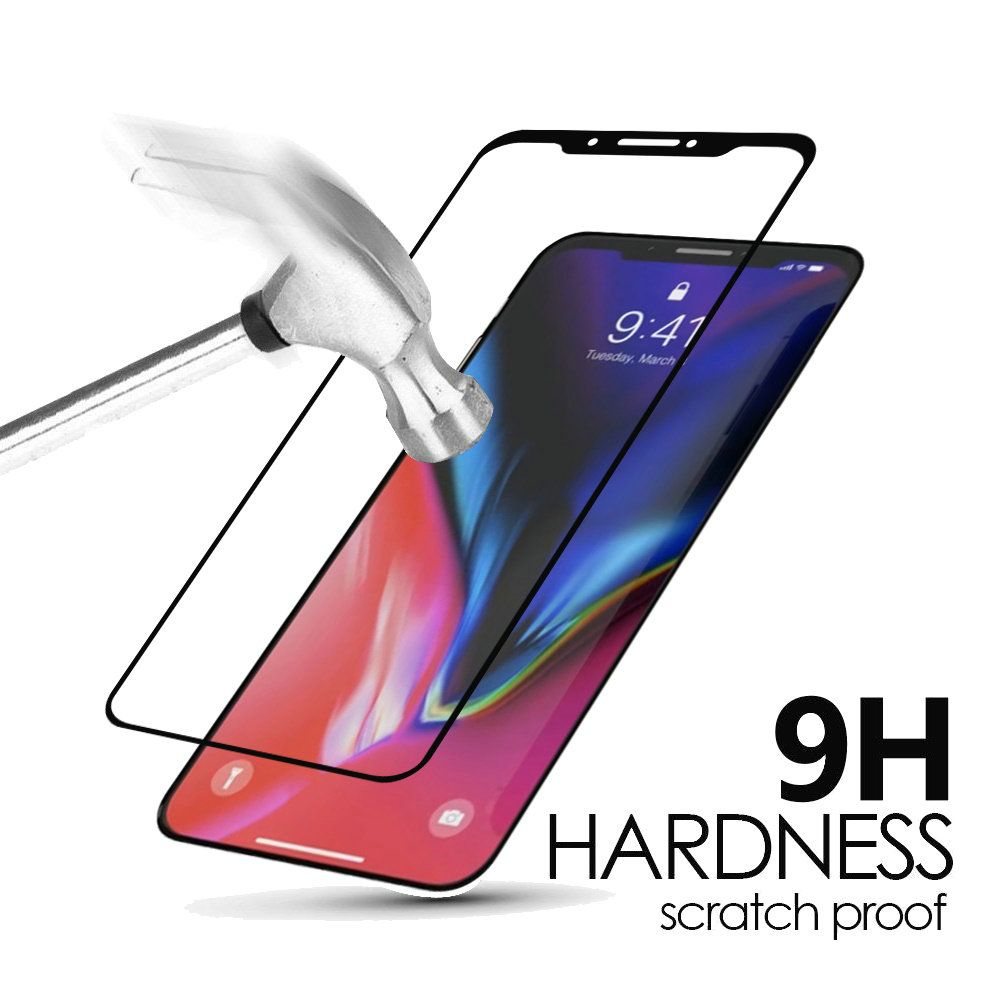 For Apple iPhone SE 3 (2022) Screen Protector Tempered glass Protective Film [3D Curved Full Coverage] [9H Hardness] [No bubbles] [Case Friendly] Clear Black Screen Protector