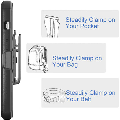 For Apple iPhone SE 2022 /SE 2020/8/7 Hybrid Rugged Shockproof 3-Layer Military Tough with Swivel Belt Clip Kickstand & Holster  Phone Case Cover