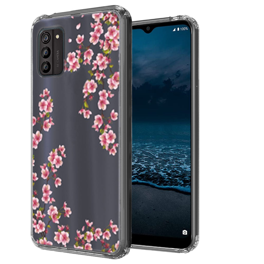 For Nokia G100 4G Pattern Fashion Design Ultra Thin Clear Hybrid Rubber Gummy TPU Grip + Hard PC Back Shockproof  Phone Case Cover