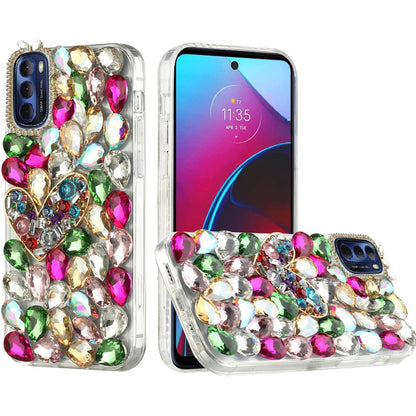 For Motorola Moto G Stylus 2022 4G Bling Clear Crystal 3D Full Diamonds Luxury Sparkle Rhinestone Hybrid  Phone Case Cover