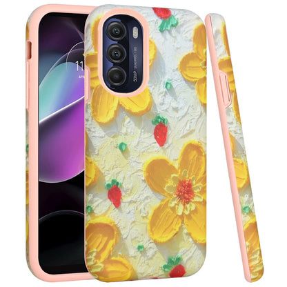 For Motorola Moto G Stylus 5G 2022 Bliss Floral Stylish Design Hybrid Rubber TPU Hard Shockproof Armor  Phone Case Cover